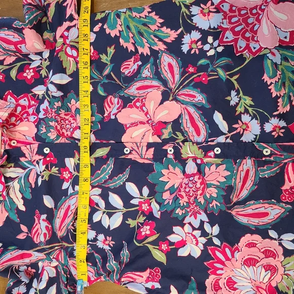 Talbots Cotton Bright Floral Long Sleeve Button Down Shirt - Picture 5 of 7